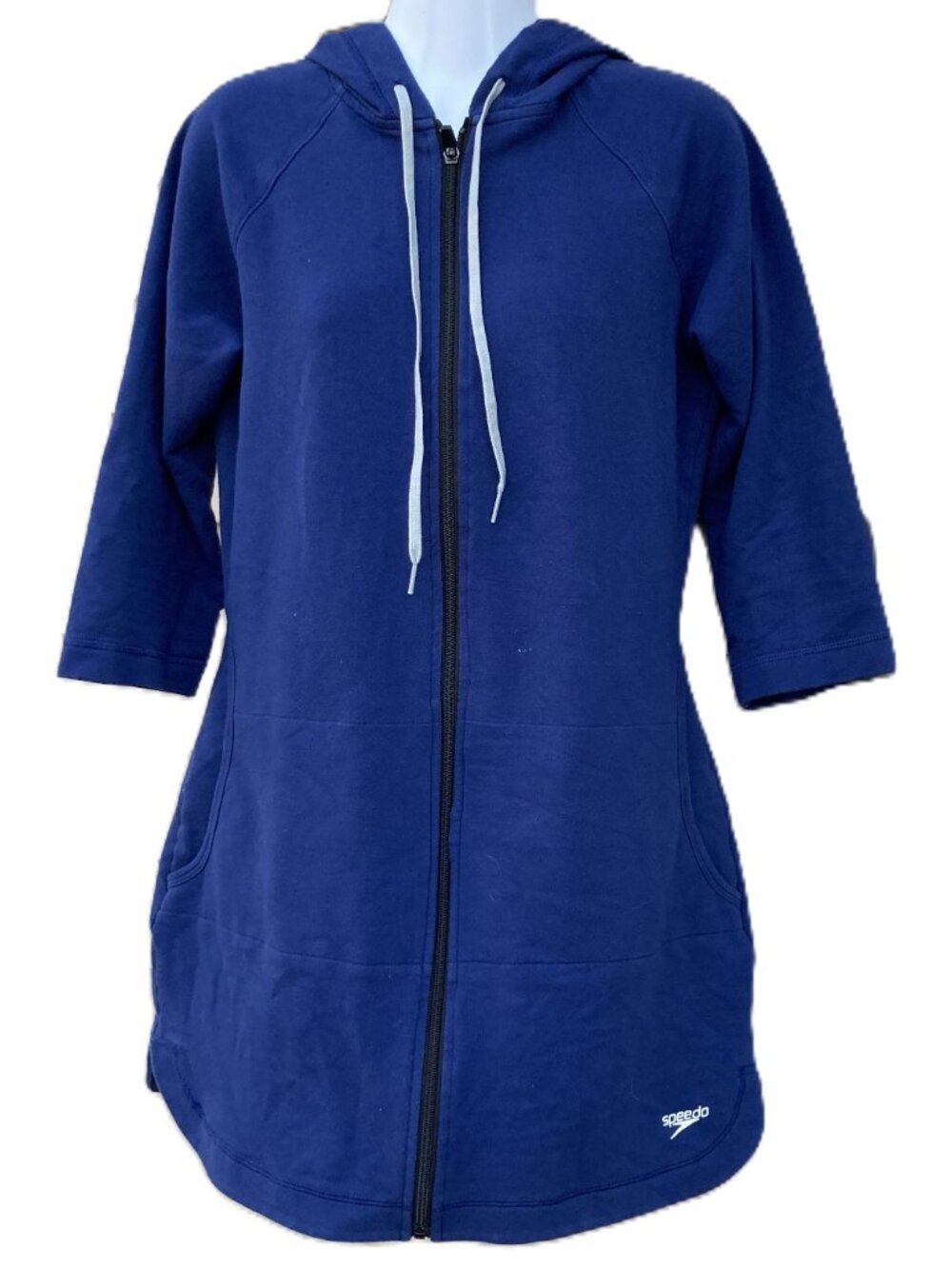 SPEEDO 3/4 Sleeve Hooded Aquatic Fitness Swim Coverup Womens Small